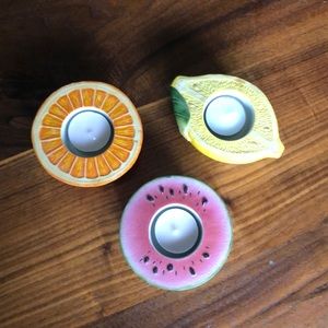 Ceramic fruit tea light holder